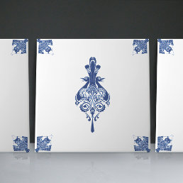 Early Art Nouveau Dutch Delft Blue Creatures Ceramic Tile
