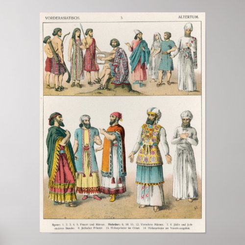 Early Asiatic Dress from Trachten der Poster