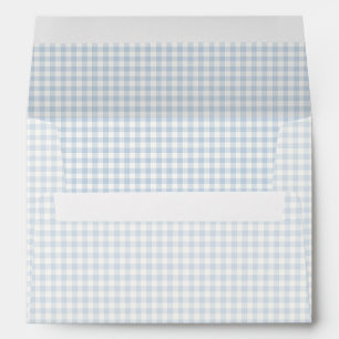 Early Autumn Classic Gingham Dusty Blue Envelope
