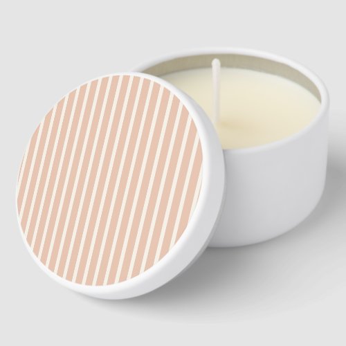 Early Autumn Refined Stripes | Warm Apricot Mini Candle Favors
