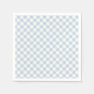 Early Autumn Retro Gingham Dusty Blue Napkins