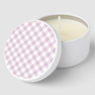 Early Autumn Retro Gingham   Warm Lilac Mini Candle Favors