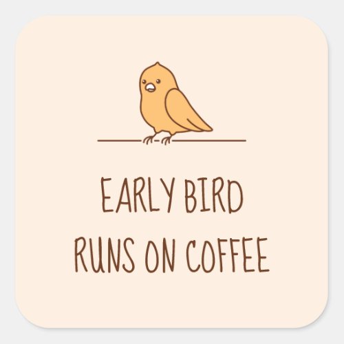 Early Bird Parrot Parakeet Funny Quote Square Sticker