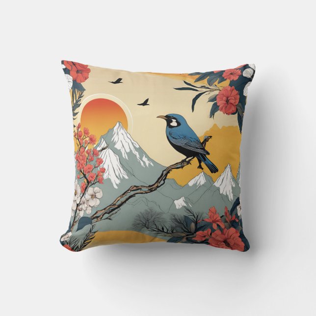 Early Bird Throw Pillow (Front)