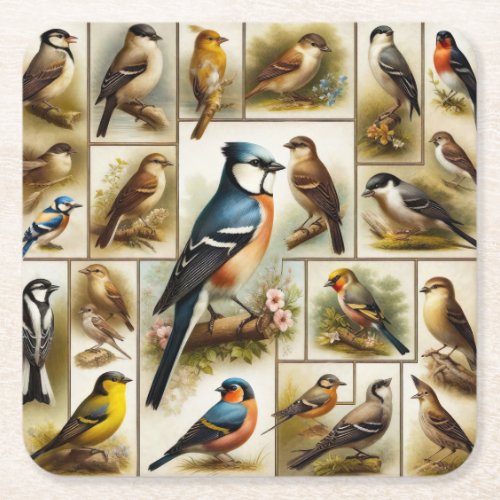 Early Birds Square Paper Coaster