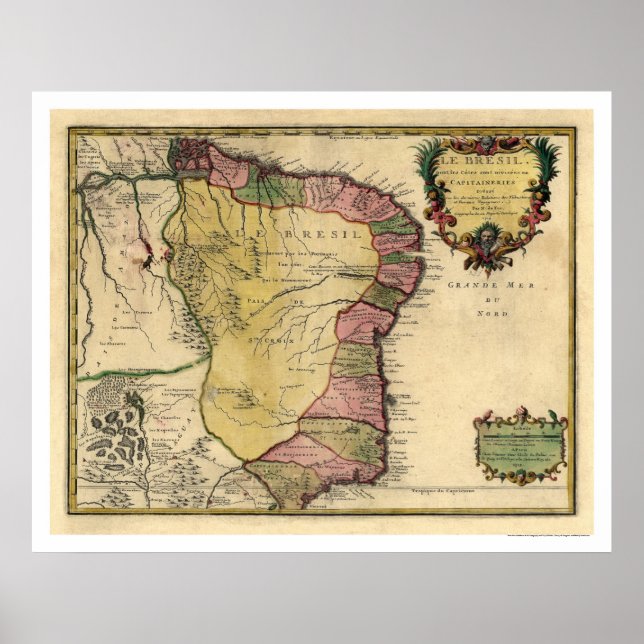 Early Brazil Map 1719 Poster (Front)