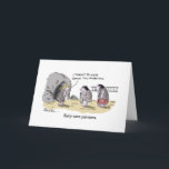 Early Cave Painters Funny Cartoon Birthday Card<br><div class="desc">A very funny colored cartoon birthday card depicting cavemen painters and decorators arriving at a cave. The cave owner tells them they are early. The caption reads `Early cave painters` . The caption inside is `It`s your birthday! Time to paint the town red!` A perfect humorous cartoon birthday card for...</div>