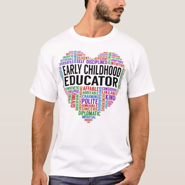 Early Childhood Educator Heart T-Shirt (Front)