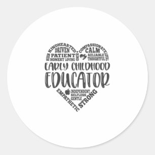 Early childhood educator, teacher classic round sticker
