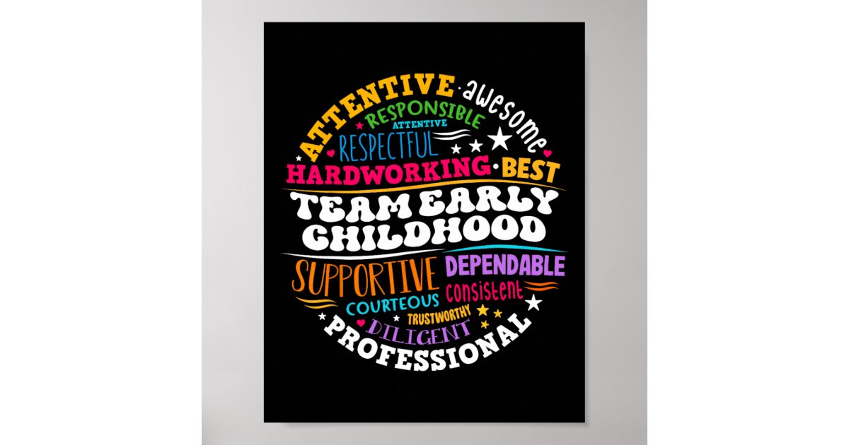 Early Childhood Team Ece Teacher Back To School Ed Poster | Zazzle