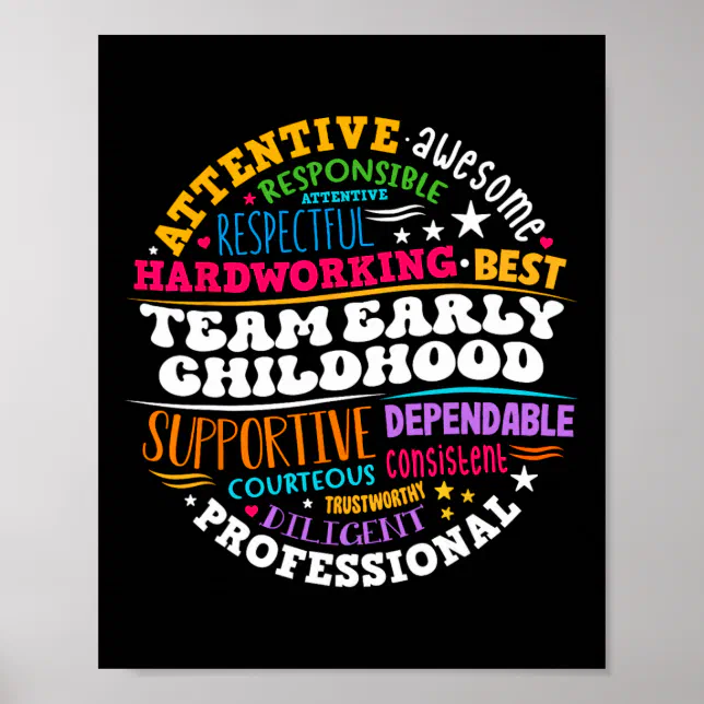 Early Childhood Team Ece Teacher Back To School Ed Poster | Zazzle