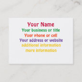 Early childhood tutoring business card (Back)