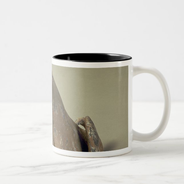 Early Chinese pottery seated dog, tomb Two-Tone Coffee Mug (Right)