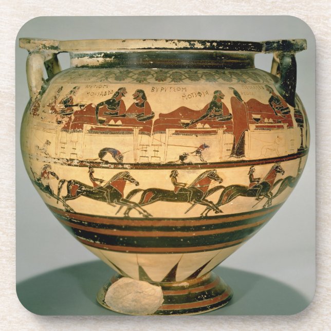 Early Corinthian black-figure column-krater depict Beverage Coaster (Front)