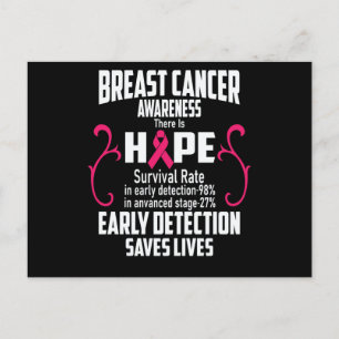 Early Detection Saves Lives Breast Cancer Awarenes Announcement Postcard