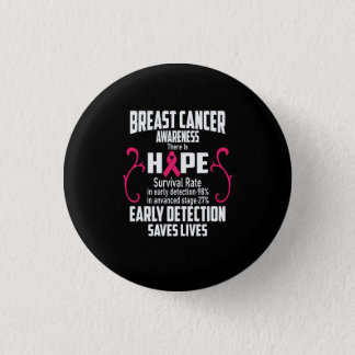 Early Detection Saves Lives Breast Cancer Awarenes Button