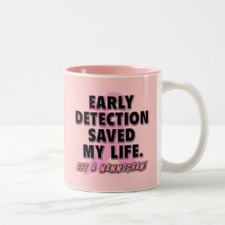 Early Detection Saves Lives Breast Cancer Design Two-Tone Coffee Mug
