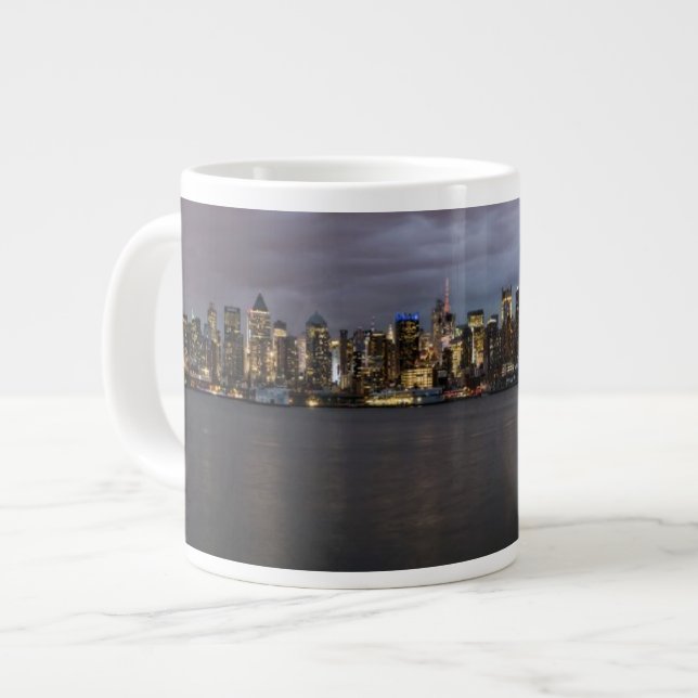 Early evening panoramic view of Manhattan Giant Coffee Mug (Front Left)