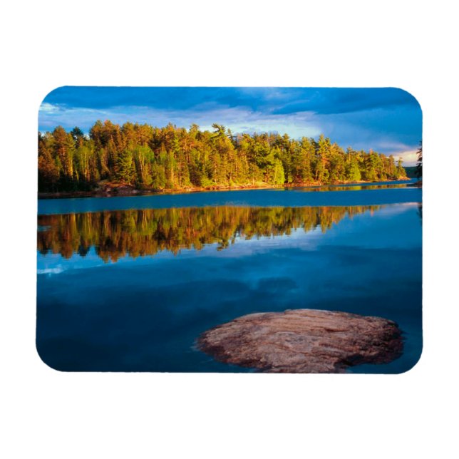 Early Evening reflections in the boundry waters Magnet (Horizontal)