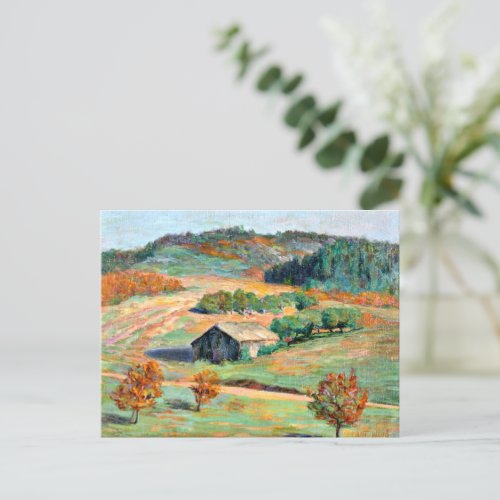 Early Fall Landscape Grant Wood Postcard