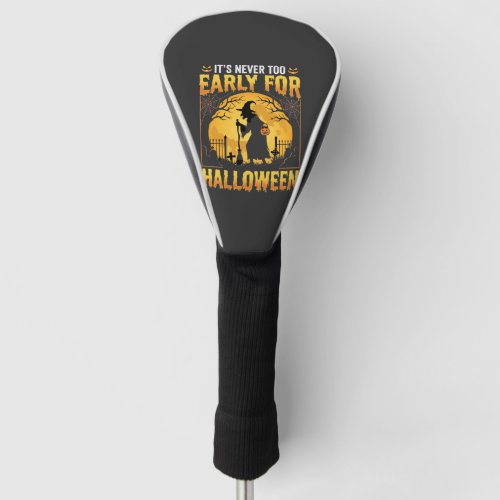 Early for Halloween Witch Graveyard Vintage Design Golf Head Cover