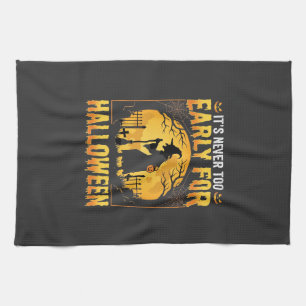 Early for Halloween Witch Graveyard Vintage Design Kitchen Towel