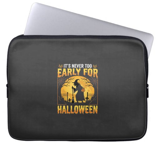 Early for Halloween Witch Graveyard Vintage Design Laptop Sleeve