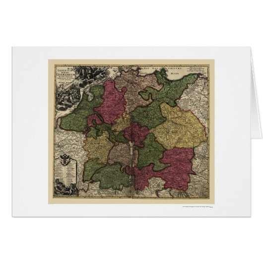 Early Germany Map 1710 Cards (Front Horizontal)