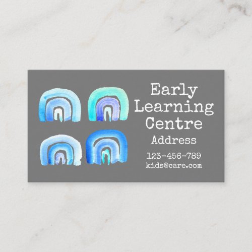 Early Learning Centre Daycare blue rainbow Business Card