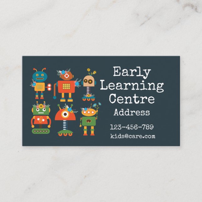 Early Learning Centre Daycare business robots Card (Front)