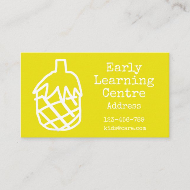 Early Learning Centre Daycare business yellow Card (Front)