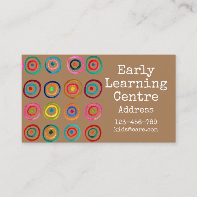 Early Learning Centre Daycare rainbow Business Card (Front)