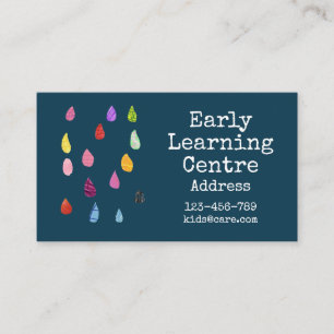 Early Learning Centre Daycare raindrop art Business Card