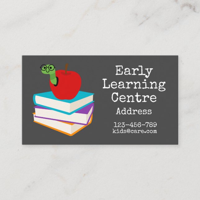 Early Learning Centre preschool business bookworm Card (Front)