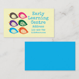 Early Learning Daycare colorful birds Business Card