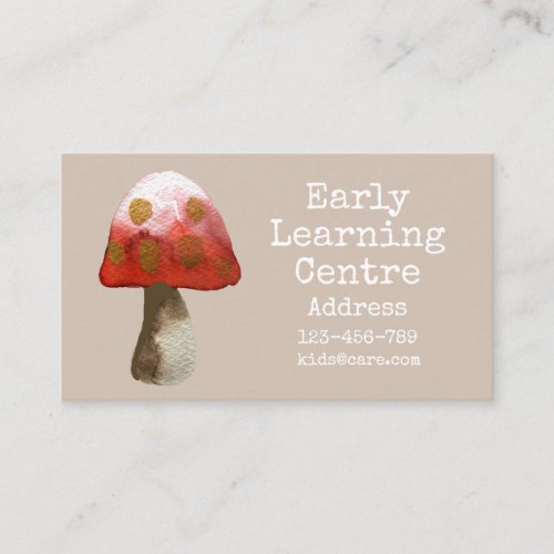 Early Learning Daycare mushroom Business Card