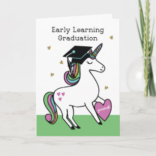 Early Learning Graduation Congratulations Unicorn Card