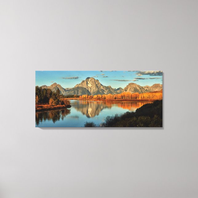 Early Light In Wyoming at Oxbow Bend Canvas Print (Front)