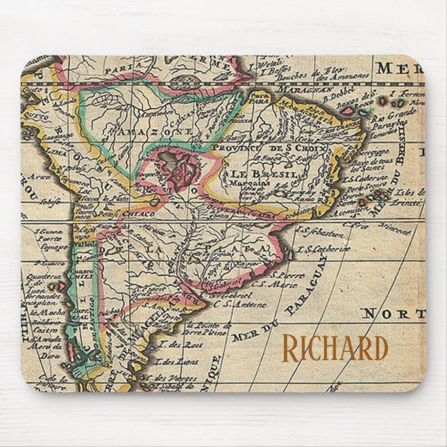 Early Map of South America Personalize Mouse Pad (Front)