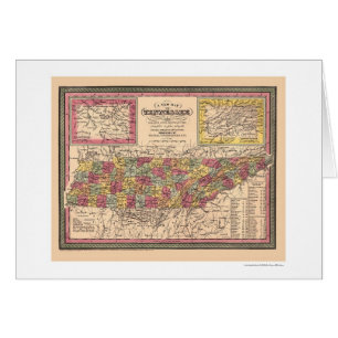 Early Map Of Tennessee 1850 Cards