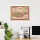 Early Map Of Tennessee 1850 Poster | Zazzle