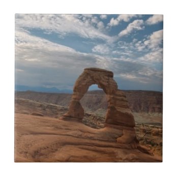 Early Morning At Delicate Arch Tile by usdeserts at Zazzle