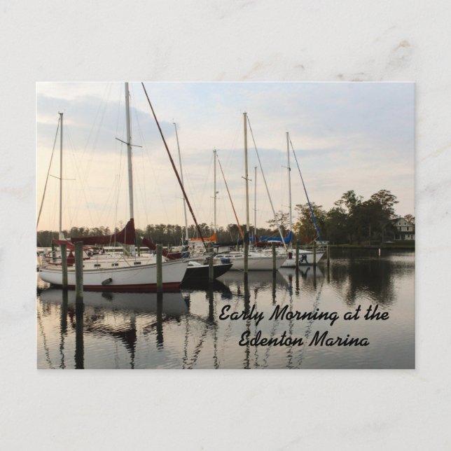 Early Morning at the Edenton Marina Postcard (Front)