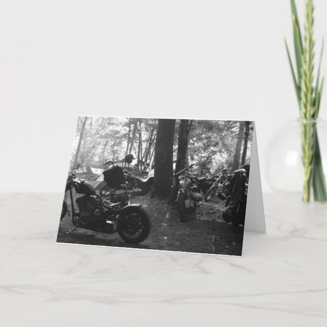 Early Morning Biker Birthday Card (Front)