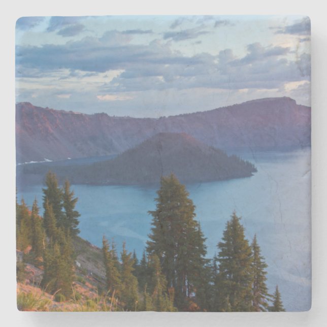 Early Morning, Crater Lake Stone Coaster (Front)