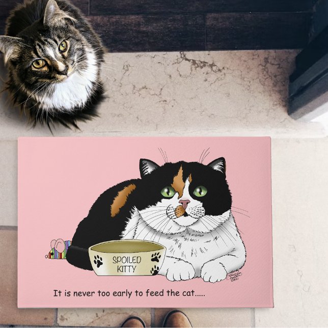 Early Morning Hungry Kitty Doormat (Creator Uploaded)
