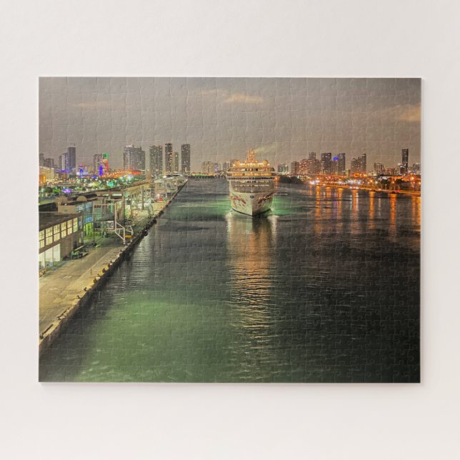 Early Morning in the Port of Miami, Florida Jigsaw Puzzle (Horizontal)