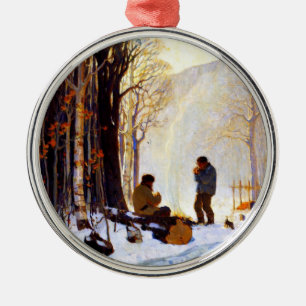 Early Morning in the Woods Metal Ornament