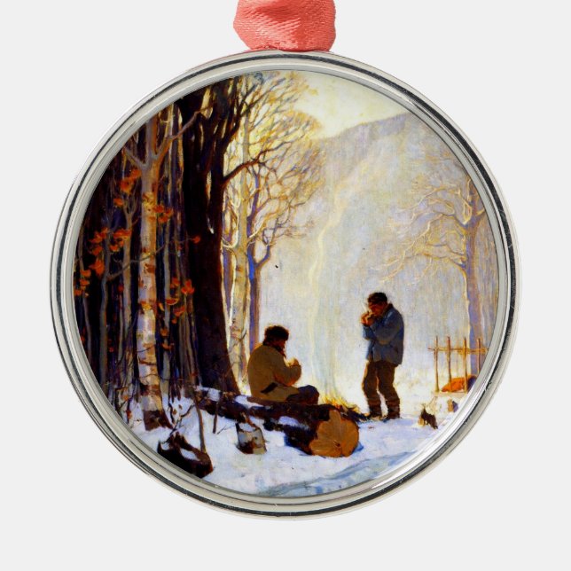 Early Morning in the Woods Metal Ornament (Front)