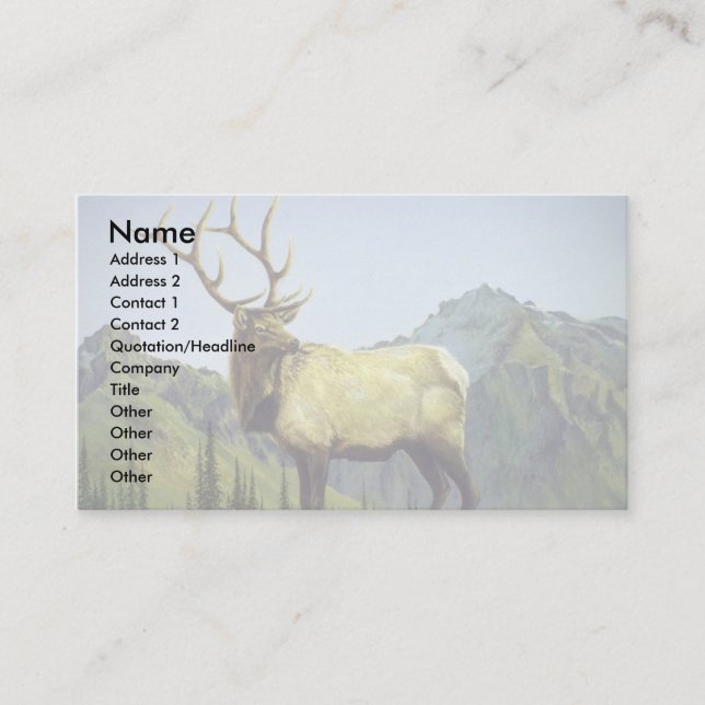 Early morning mist, Elk Business Card (Front)